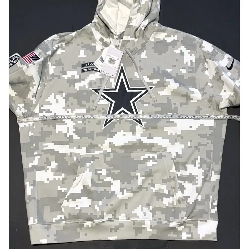 Nike Dallas Cowboys Salute To Service Hoodie Mens Sz 2XL NWT Arctic Camo Wht